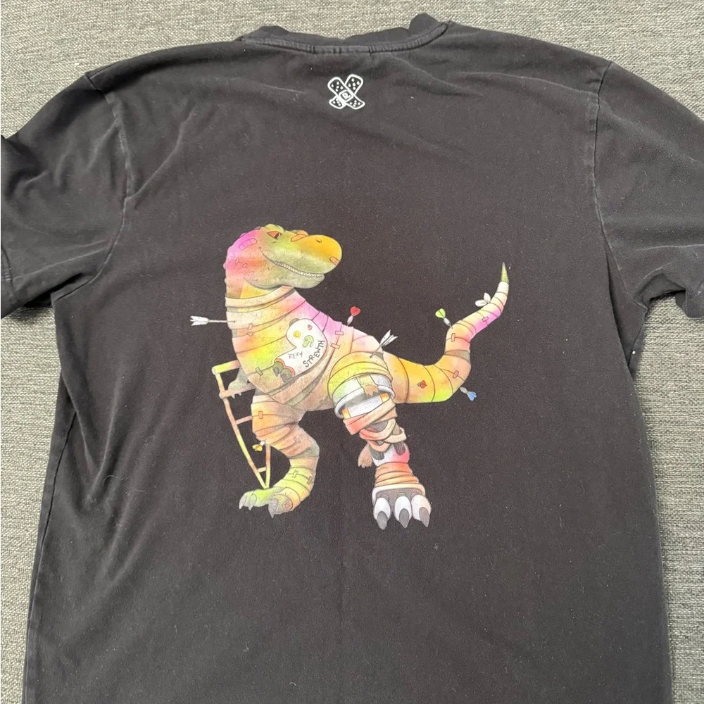 Rexy the dinosaur Black T-Shirt with Colorful Logo adult M/L - Picture 5 of 10
